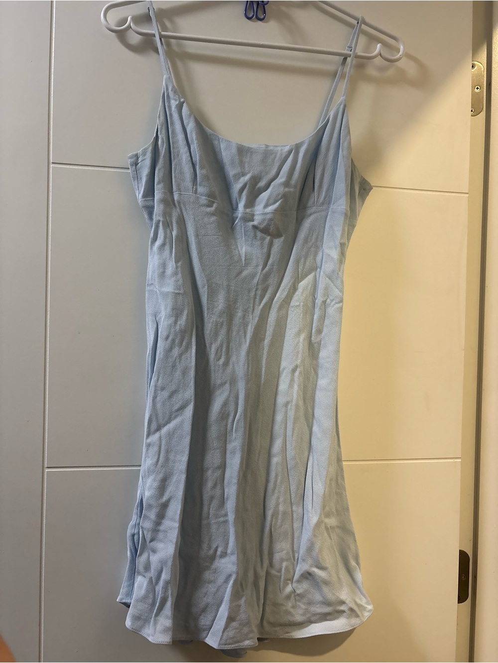Sunday Best Light Blue Mini Slip Dress